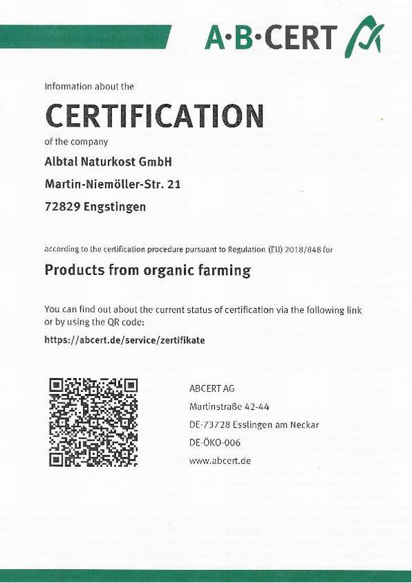 Certificate from ABCERT